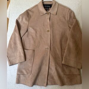 Weatherproof Tan Peacoat Jacket Suede Feel